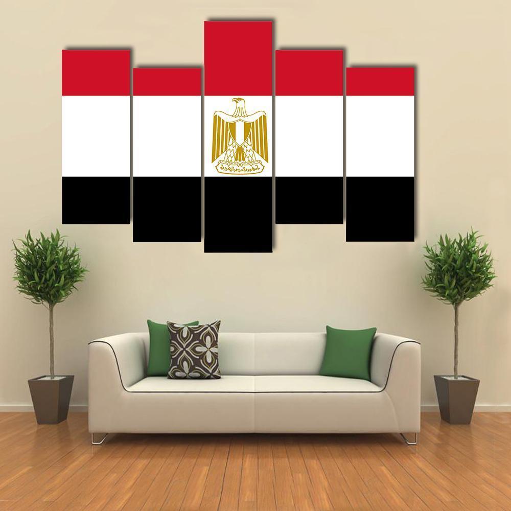 Egypt Flag Canvas Wall Art-5 Pop-Gallery Wrap-47" x 32"-Tiaracle