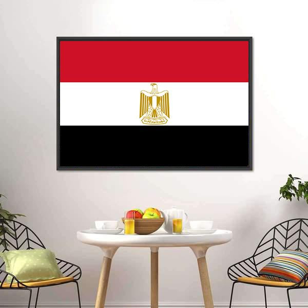 Egypt Flag Canvas Wall Art-1 Piece-Floating Frame-24" x 16"-Tiaracle