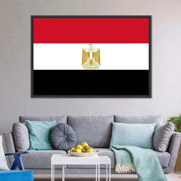 Egypt Flag Canvas Wall Art-3 Horizontal-Gallery Wrap-25" x 16"-Tiaracle