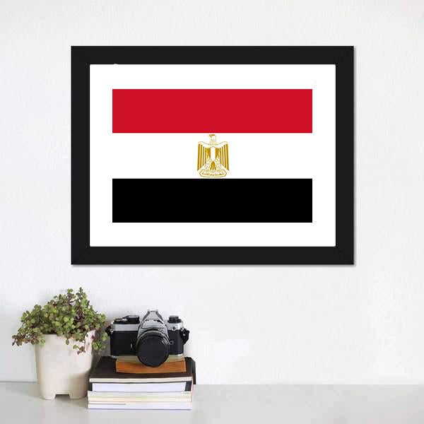 Egypt Flag Canvas Wall Art-3 Horizontal-Gallery Wrap-25" x 16"-Tiaracle