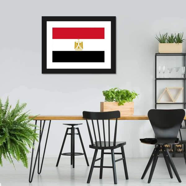 Egypt Flag Canvas Wall Art-3 Horizontal-Gallery Wrap-25" x 16"-Tiaracle