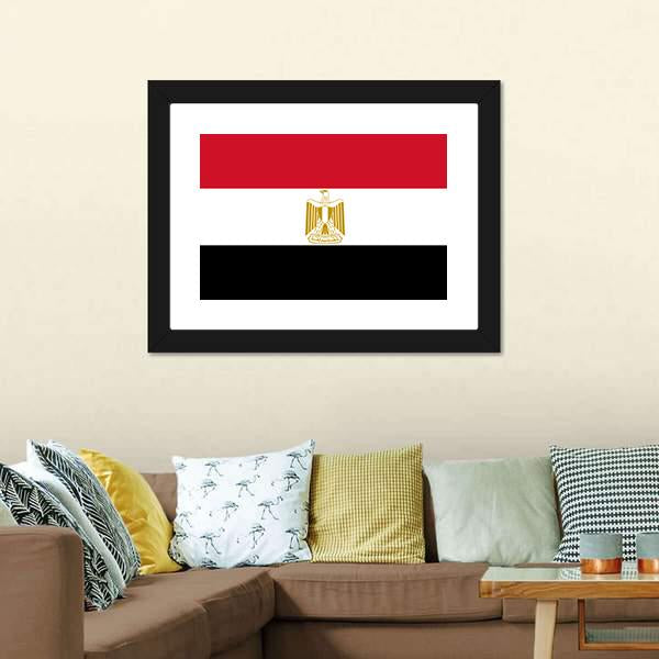 Egypt Flag Canvas Wall Art-1 Piece-Framed Print-20" x 16"-Tiaracle