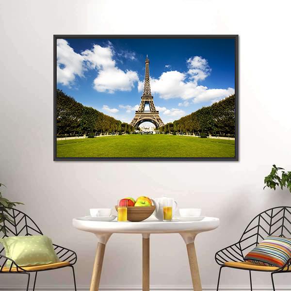 Eiffel Tower France Canvas Wall Art-1 Piece-Floating Frame-24" x 16"-Tiaracle