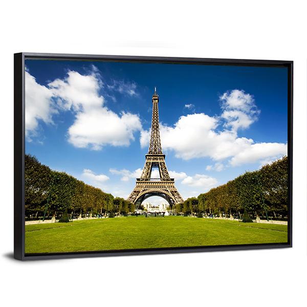 Eiffel Tower France Canvas Wall Art-3 Horizontal-Gallery Wrap-25" x 16"-Tiaracle