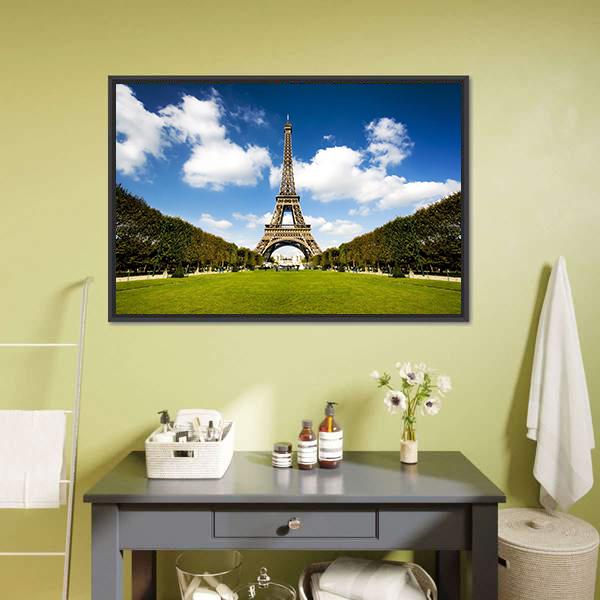 Eiffel Tower France Canvas Wall Art-3 Horizontal-Gallery Wrap-25" x 16"-Tiaracle