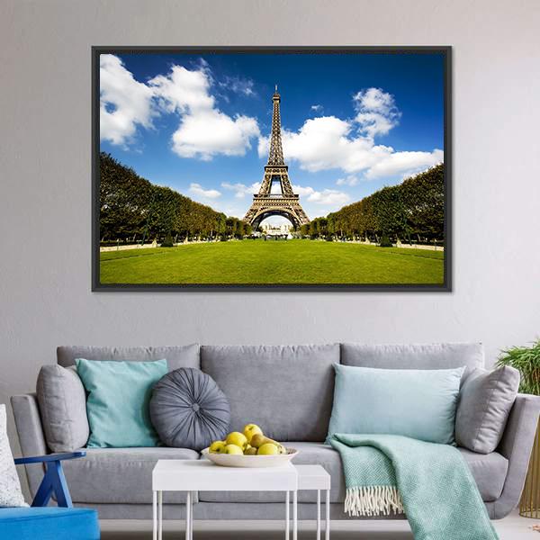 Eiffel Tower France Canvas Wall Art-3 Horizontal-Gallery Wrap-25" x 16"-Tiaracle