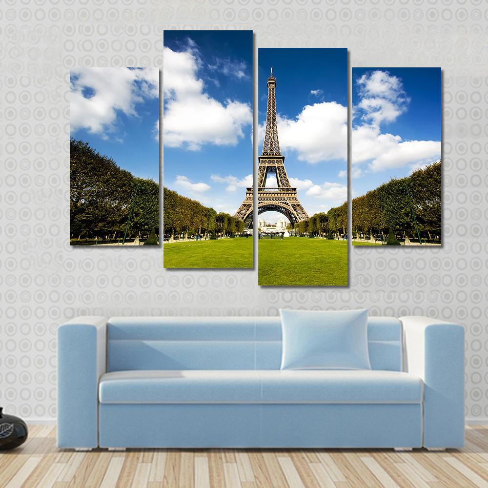 Eiffel Tower France Canvas Wall Art-4 Pop-Gallery Wrap-50" x 32"-Tiaracle