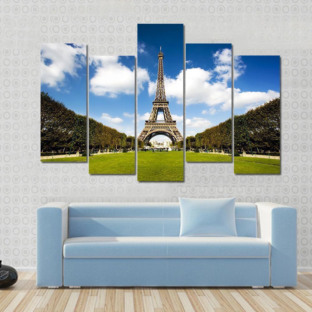 Eiffel Tower France Canvas Wall Art-5 Pop-Gallery Wrap-47" x 32"-Tiaracle