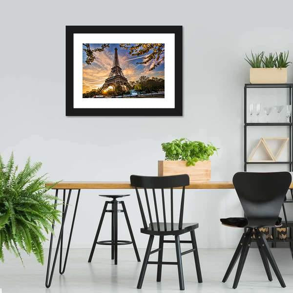 Eiffel Tower In Spring Canvas Wall Art-3 Horizontal-Gallery Wrap-25" x 16"-Tiaracle