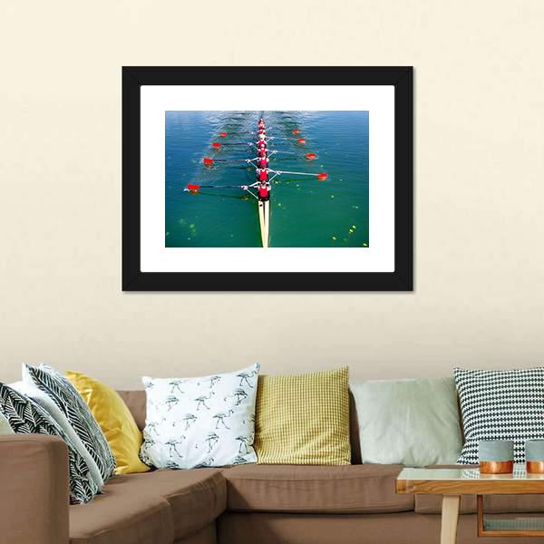 Eight Rowers In Action Canvas Wall Art-3 Horizontal-Gallery Wrap-25" x 16"-Tiaracle