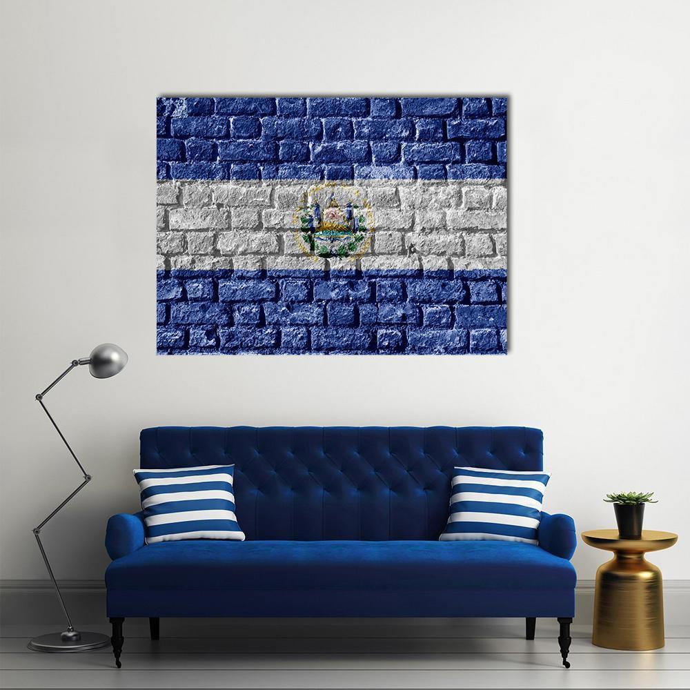 El Salvador Flag Canvas Wall Art-1 Piece-Gallery Wrap-48" x 32"-Tiaracle
