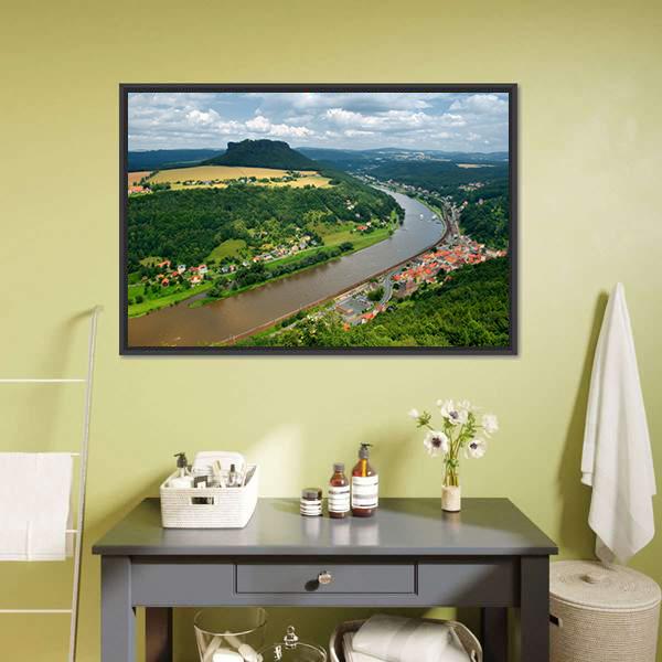 Elbe River In Germany Canvas Wall Art-3 Horizontal-Gallery Wrap-25" x 16"-Tiaracle