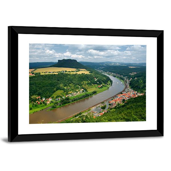 Elbe River In Germany Canvas Wall Art-3 Horizontal-Gallery Wrap-25" x 16"-Tiaracle