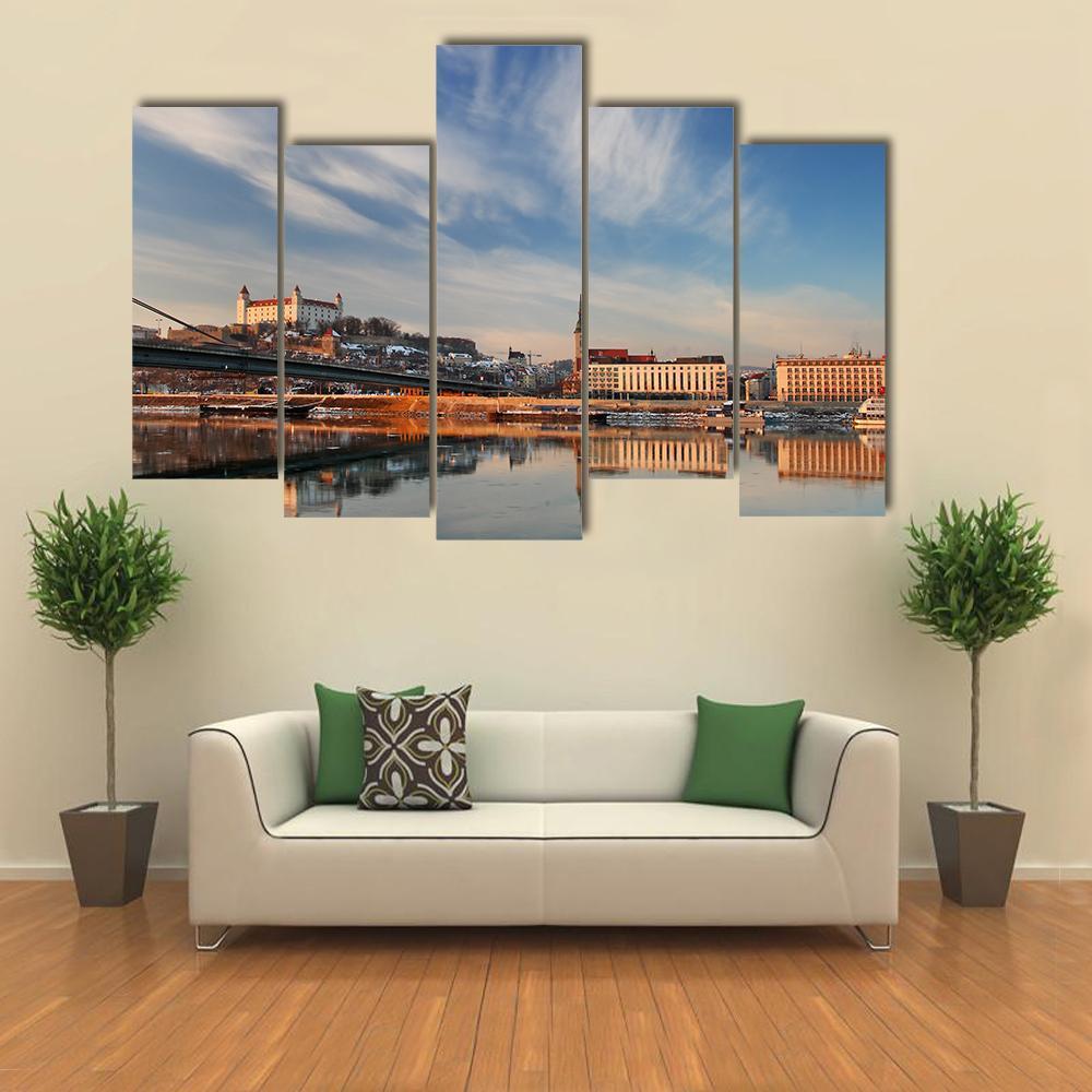 Embankment Of Danube Valley Canvas Wall Art-5 Pop-Gallery Wrap-47" x 32"-Tiaracle