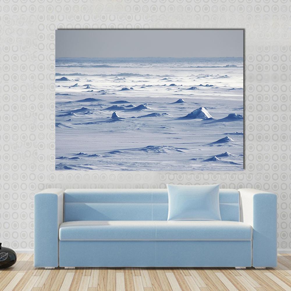 Endless Antarctic Snowfields Canvas Wall Art-1 Piece-Gallery Wrap-48" x 32"-Tiaracle