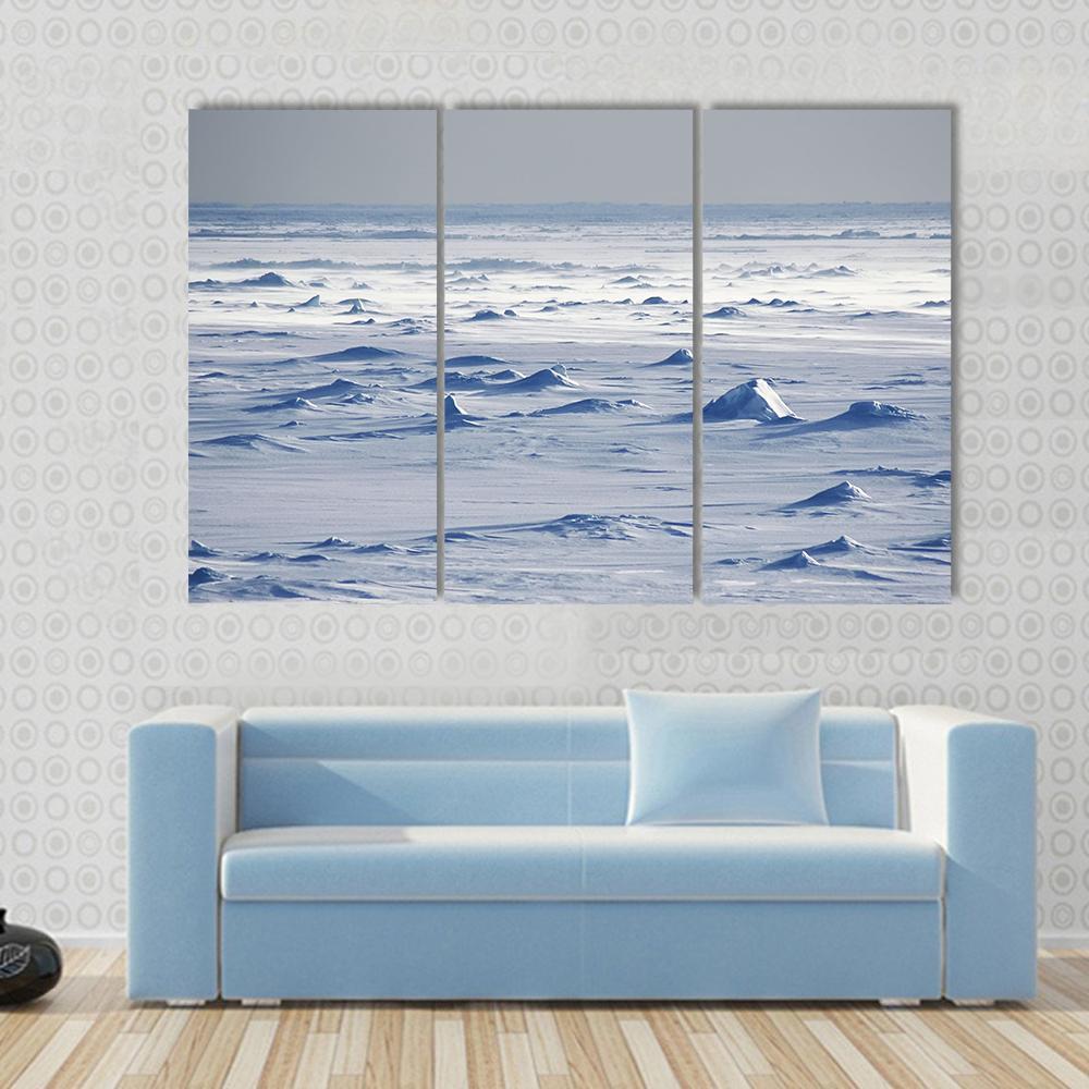 Endless Antarctic Snowfields Canvas Wall Art-3 Horizontal-Gallery Wrap-37" x 24"-Tiaracle