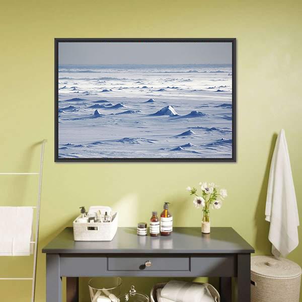 Endless Antarctic Snowfields Canvas Wall Art-3 Horizontal-Gallery Wrap-25" x 16"-Tiaracle