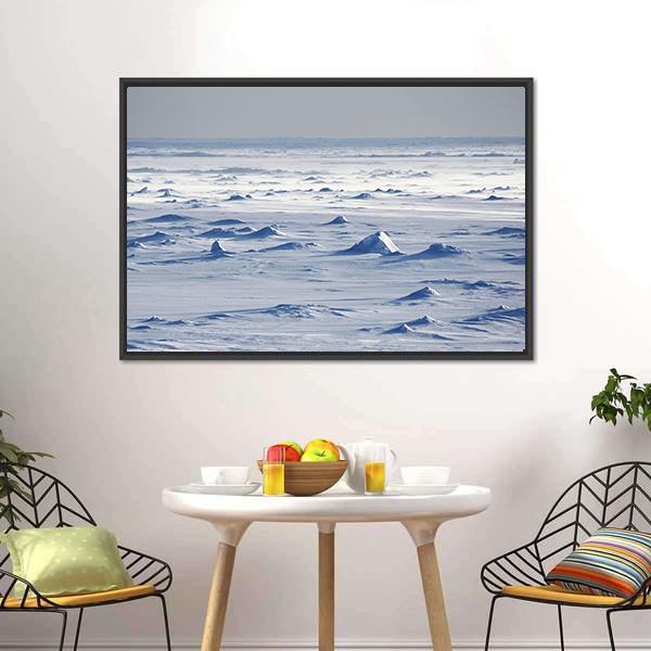 Endless Antarctic Snowfields Canvas Wall Art-1 Piece-Floating Frame-24" x 16"-Tiaracle