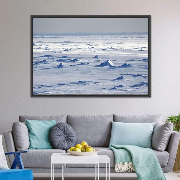 Endless Antarctic Snowfields Canvas Wall Art-3 Horizontal-Gallery Wrap-25" x 16"-Tiaracle