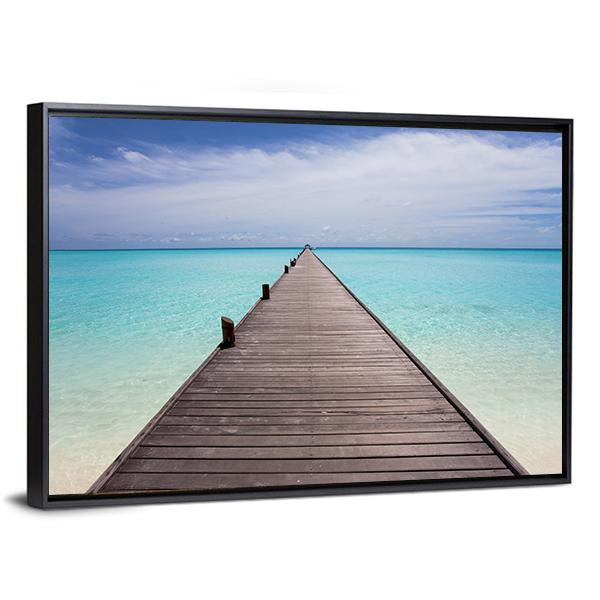 Endless Maldivian Runway Canvas Wall Art-3 Horizontal-Gallery Wrap-25" x 16"-Tiaracle