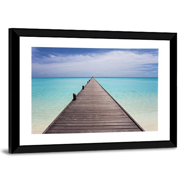 Endless Maldivian Runway Canvas Wall Art-3 Horizontal-Gallery Wrap-25" x 16"-Tiaracle