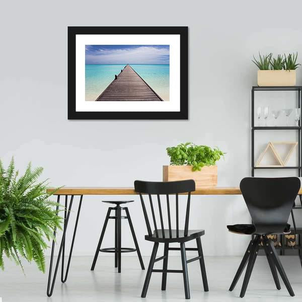 Endless Maldivian Runway Canvas Wall Art-3 Horizontal-Gallery Wrap-25" x 16"-Tiaracle