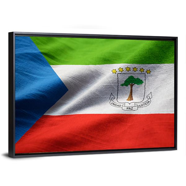 Equatorial Guinea Flag Canvas Wall Art-3 Horizontal-Gallery Wrap-25" x 16"-Tiaracle