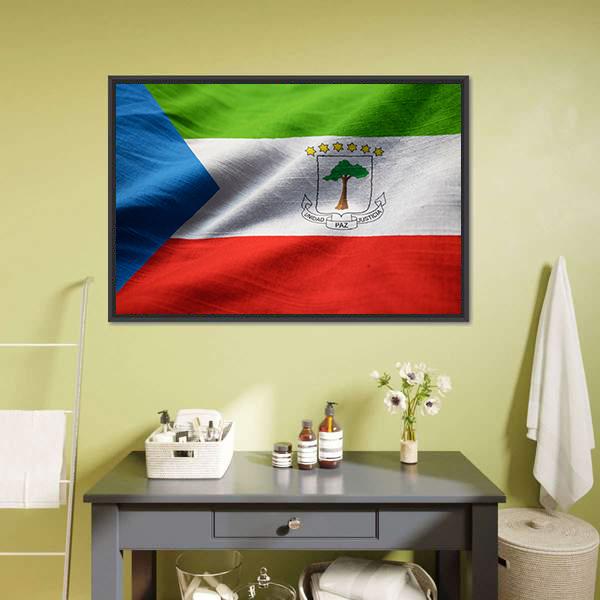 Equatorial Guinea Flag Canvas Wall Art-3 Horizontal-Gallery Wrap-25" x 16"-Tiaracle