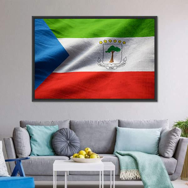 Equatorial Guinea Flag Canvas Wall Art-3 Horizontal-Gallery Wrap-25" x 16"-Tiaracle