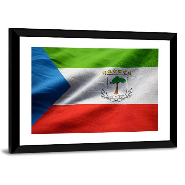 Equatorial Guinea Flag Canvas Wall Art-3 Horizontal-Gallery Wrap-25" x 16"-Tiaracle
