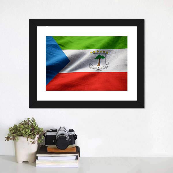 Equatorial Guinea Flag Canvas Wall Art-3 Horizontal-Gallery Wrap-25" x 16"-Tiaracle