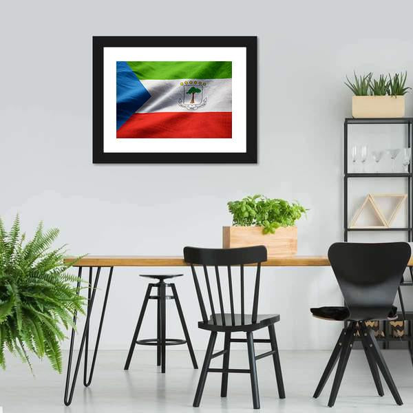 Equatorial Guinea Flag Canvas Wall Art-3 Horizontal-Gallery Wrap-25" x 16"-Tiaracle