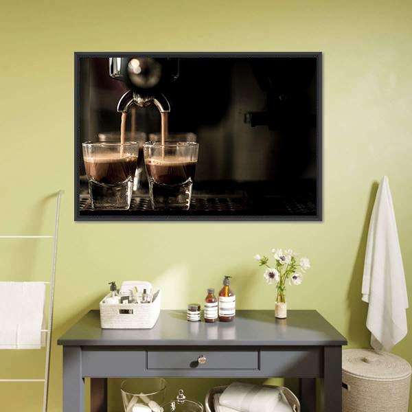 Espresso Coffee Canvas Wall Art-3 Horizontal-Gallery Wrap-25" x 16"-Tiaracle