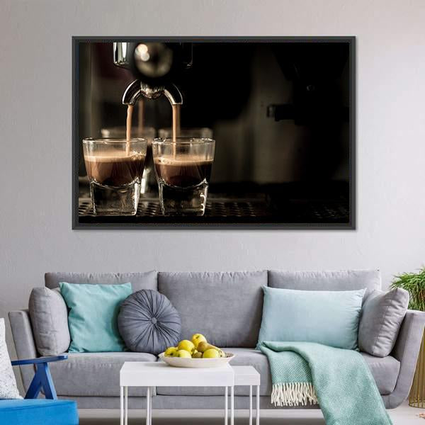 Espresso Coffee Canvas Wall Art-3 Horizontal-Gallery Wrap-25" x 16"-Tiaracle