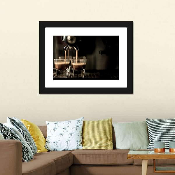 Espresso Coffee Canvas Wall Art-1 Piece-Framed Print-20" x 16"-Tiaracle