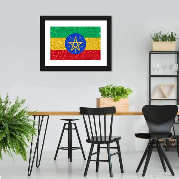 Ethiopian Flag Canvas Wall Art-3 Horizontal-Gallery Wrap-25" x 16"-Tiaracle