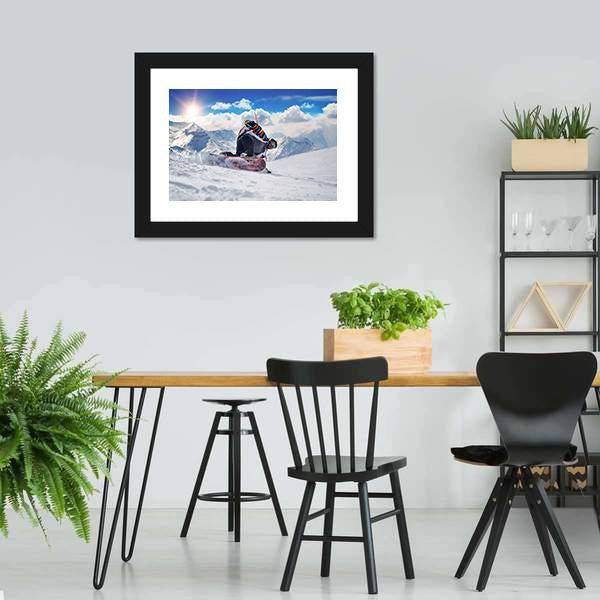 Extreme Snowboarding Man Canvas Wall Art-3 Horizontal-Gallery Wrap-25" x 16"-Tiaracle