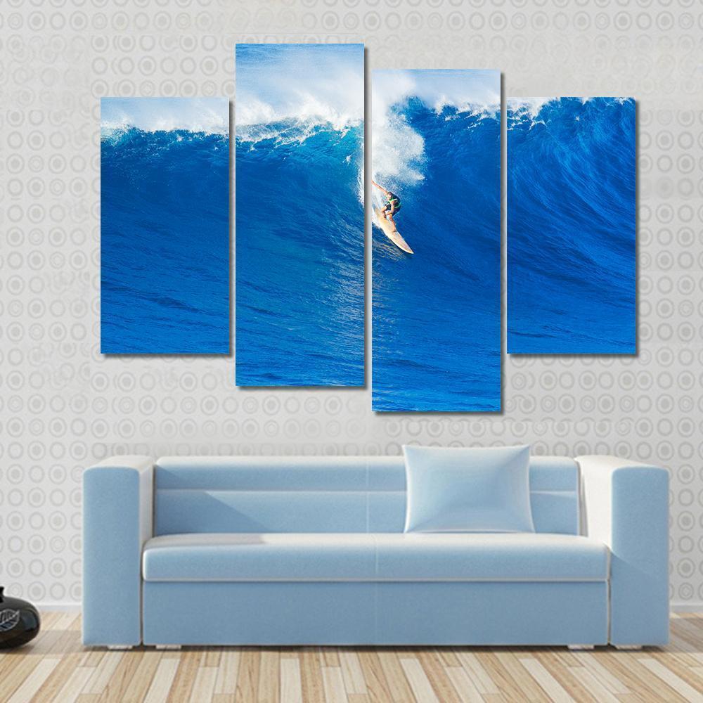 Extreme Surfer Riding Canvas Wall Art-4 Pop-Gallery Wrap-50" x 32"-Tiaracle