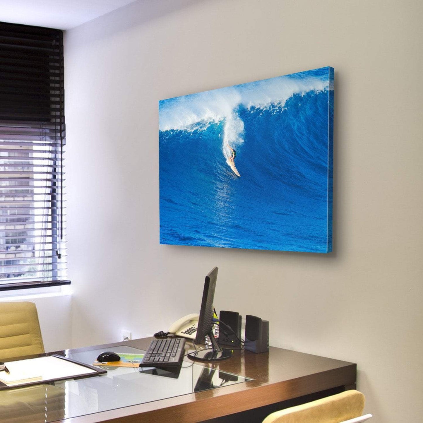 Extreme Surfer Riding Canvas Wall Art-3 Horizontal-Gallery Wrap-25" x 16"-Tiaracle