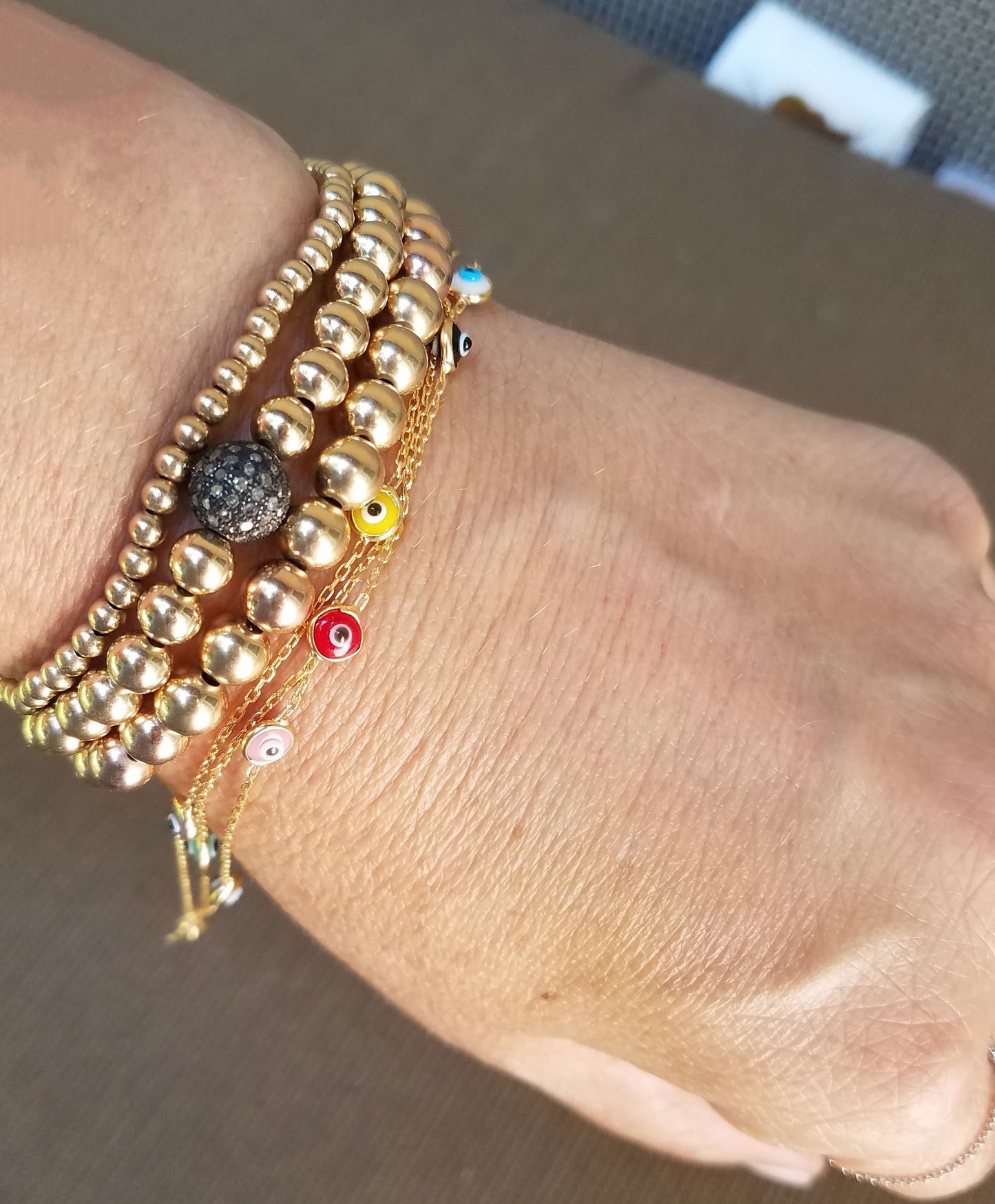 6 ملی میٹر سونے کے موتیوں کے کمگن