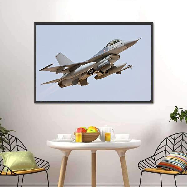 F-16 Take Off Canvas Wall Art-3 Horizontal-Gallery Wrap-25" x 16"-Tiaracle