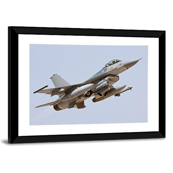 F-16 Take Off Canvas Wall Art-3 Horizontal-Gallery Wrap-25" x 16"-Tiaracle