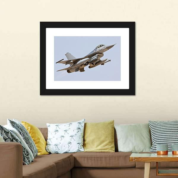 F-16 Take Off Canvas Wall Art-3 Horizontal-Gallery Wrap-25" x 16"-Tiaracle