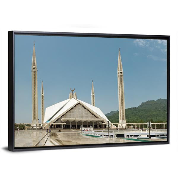 Faisal Mosque In Islamabad Canvas Wall Art-3 Horizontal-Gallery Wrap-25" x 16"-Tiaracle