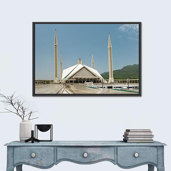 Faisal Mosque In Islamabad Canvas Wall Art-3 Horizontal-Gallery Wrap-25" x 16"-Tiaracle