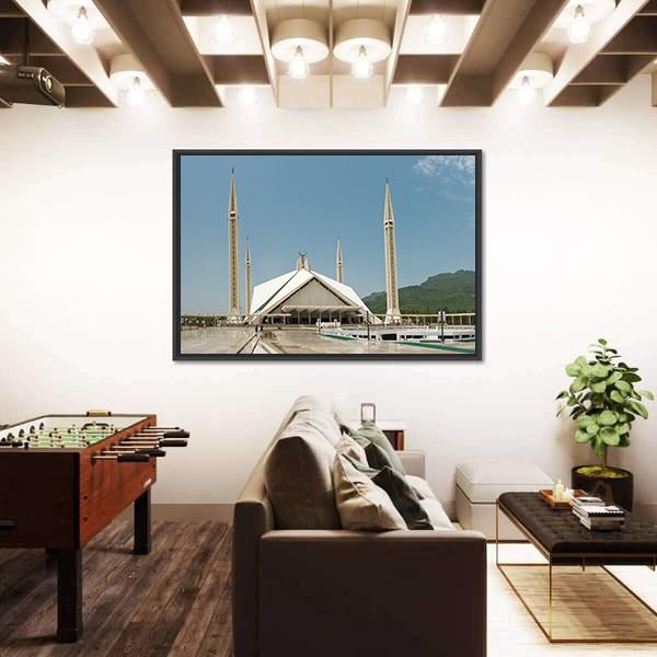 Faisal Mosque In Islamabad Canvas Wall Art-3 Horizontal-Gallery Wrap-25" x 16"-Tiaracle