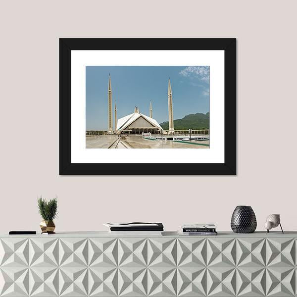 Faisal Mosque In Islamabad Canvas Wall Art-3 Horizontal-Gallery Wrap-25" x 16"-Tiaracle