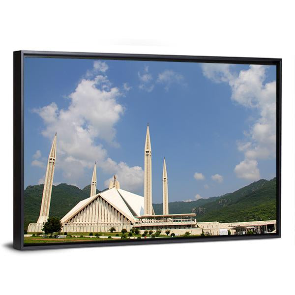 Faisal Mosque Islamabad Canvas Wall Art-3 Horizontal-Gallery Wrap-25" x 16"-Tiaracle