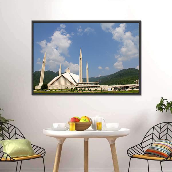 Faisal Mosque Islamabad Canvas Wall Art-3 Horizontal-Gallery Wrap-25" x 16"-Tiaracle