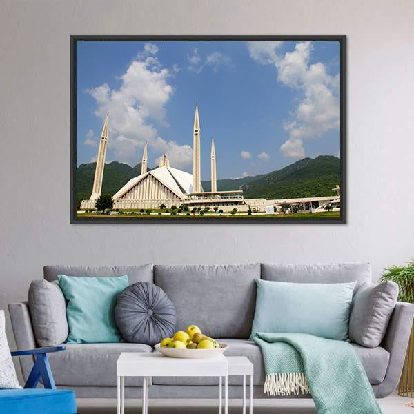 Faisal Mosque Islamabad Canvas Wall Art-3 Horizontal-Gallery Wrap-25" x 16"-Tiaracle